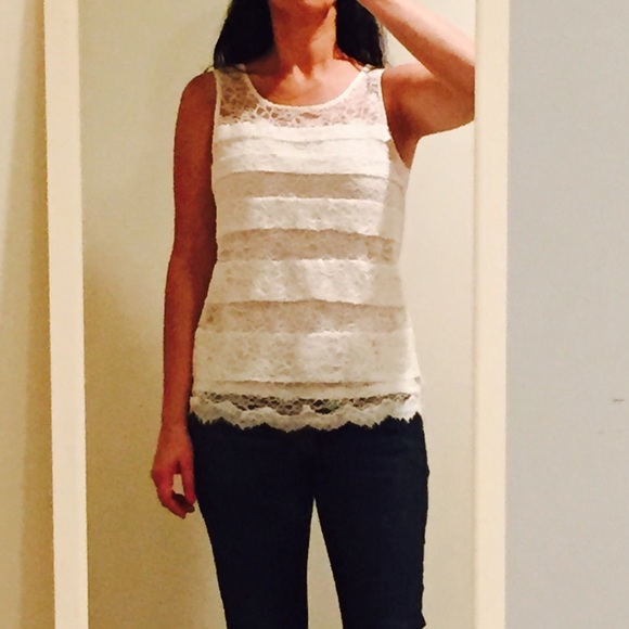SALE!!! Ann Taylor Lace Sleeveless Top - Size S - Picture 4 of 4